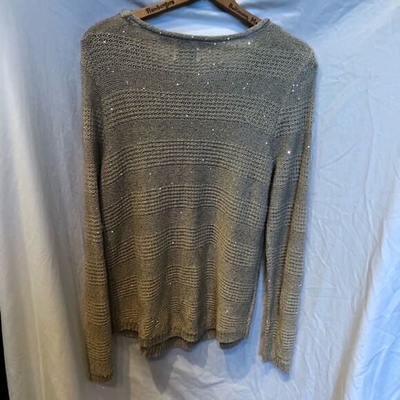 St. John's Bay Long Sparkly Pullover Sweater Tan Large - Picture 2 of 5